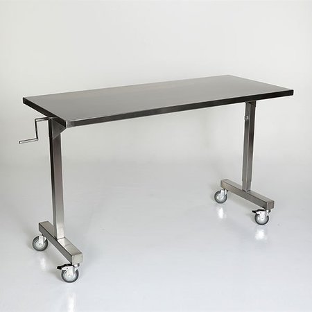 MIDCENTRAL MEDICAL 24"W x 36"L x 28" Leg Clearance SS Height Adjustable Instrument Table MCM531